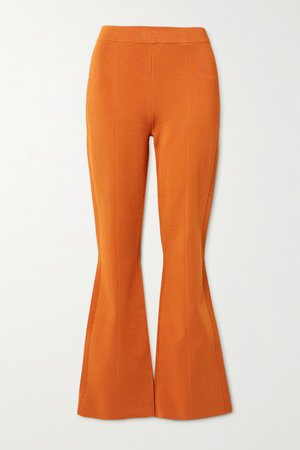 Orange Knitted flared pants | Joseph | NET-A-PORTER