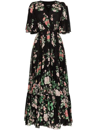 Giambattista Valli Ruffled Floral Print Maxi Dress - Farfetch