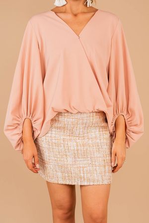 Chic Classy Blush Pink Bubble Sleeve Top - Dressy Top – The Mint Julep Boutique
