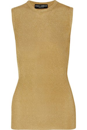 Dolce & Gabbana | Metallic ribbed stretch-knit tank | NET-A-PORTER.COM