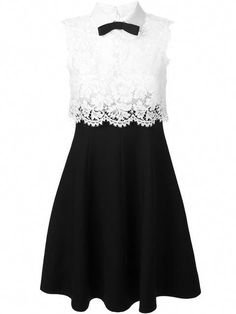 black white lace dress