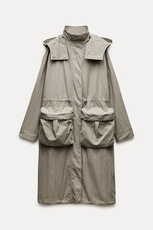 HOODED POCKETED PARKA ZW COLLECTION - Gray | ZARA United States