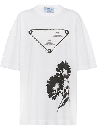 Prada Floral Print Oversized T-shirt - Farfetch