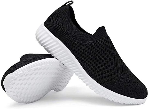 Amazon.com | LANCROP Women's Sock Walking Shoes - Comfortable Mesh Slip on Easy Sneakers 9 US, Label 40 Black | Shoes