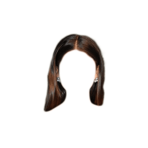 Dark Brown Hair with earrings