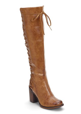Lace Up Detail Boots in Camel |VENUS
