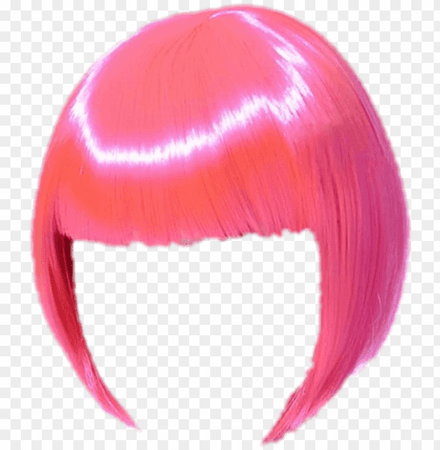 hair wig wigs haircut hairstyle hairdo pink hair bob - lace wi PNG image with transparent background | TOPpng