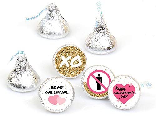 Amazon.com: Big Dot of Happiness Be My Galentine - Galentine’s and Valentine’s Day Party Round Candy Sticker Favors - Labels Fit Hershey’s Kisses (1 Sheet of 108): Health & Personal Care