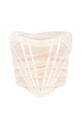 house of vn sheer ruched bustier top