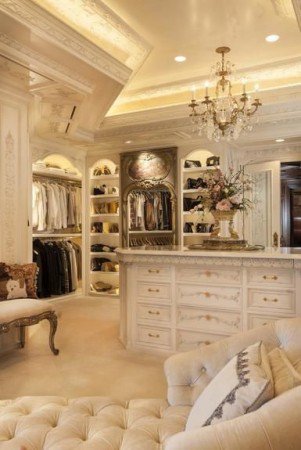 gold luxury mansion master closet - Google Search