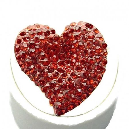 Red Diamante Large Heart Fashion Statement Ring, Buy Costume Jewellery