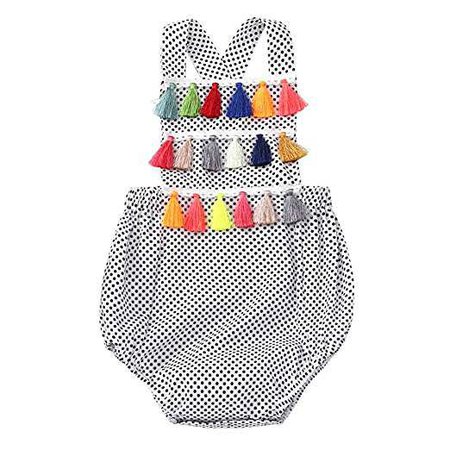 Amazon.com: Weixinbuy Baby Boy's Girl's Sleeveless Polka Dot Backless Romper Bodysuit Clothes: Clothing