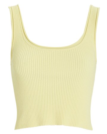 Cropped Ribbed Wool-Blend Tank