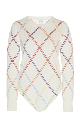 Hesprus Multicolor Patterned Cashmere Bodysuit by Madeleine Thompson | Moda Operandi