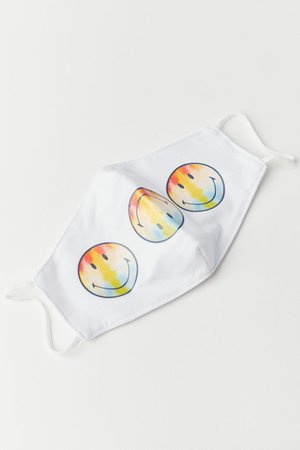 Tie-Dye Smiley Reusable Face Mask | Urban Outfitters