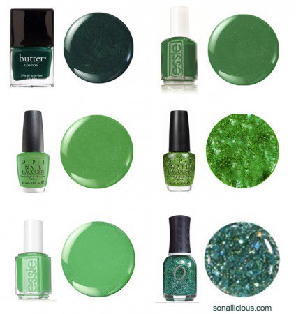 green nails, best green nail polishes - SoNailicious