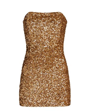 Retrofête Heather Sequin Mini Dress In Brown | INTERMIX®
