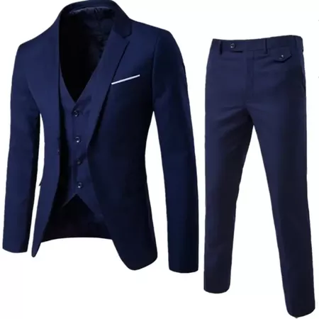 Suits Men Clothes Men Clothes Clothes For Men Suit (Suit + Waistcoat + Trousers) Wedding Dress cyan XL 699531 | Kilimall Uganda