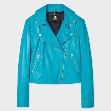 Blue leather Jacket