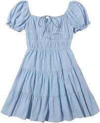 blue puff sleeve dress - Google Search
