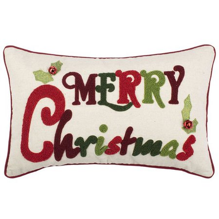 Safavieh Jingles Merry Christmas 12" x 20" Holiday Pillow - Walmart.com - Walmart.com