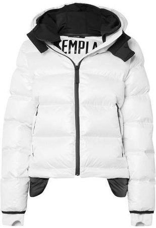 TEMPLA - 10k Nano Gloss Hooded Quilted Shell Down Jacket - White