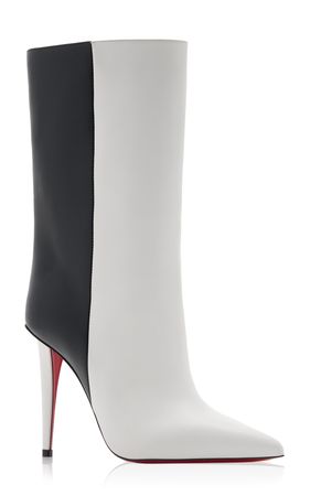 Astrilarge 100mm Two-Tone Leather Ankle Boots By Christian Louboutin | Moda Operandi