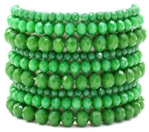 green bead bracelet set