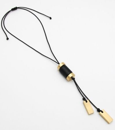 Drawstring Cord w/ Wood Pendant Necklace – Ladie Bijou