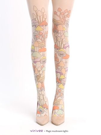 Magic mushroom tights - Virivee Tights - Unique tights designed and made in Europe
