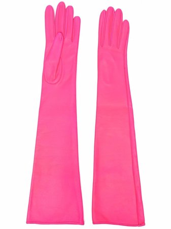 Manokhi long-length leather gloves - FARFETCH