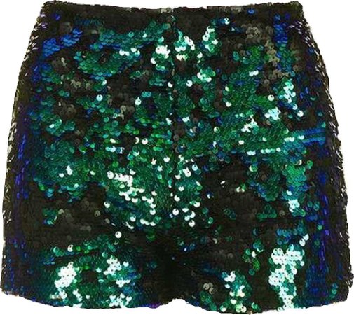 Green Sequined Shorts