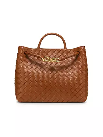 Shop Bottega Veneta Medium Andiamo Intrecciato Leather Top-Handle Bag | Saks Fifth Avenue