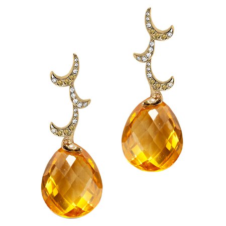 Fei Liu Citrine Diamond Earrings For Sale at 1stDibs