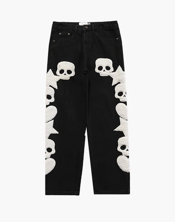 Skull And Star Patches "Blackair" Jeans