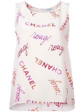 Chanel - Vintage CC Rouge logos sleeveless top