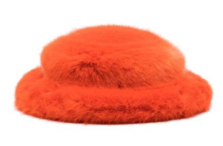 orange fur hat