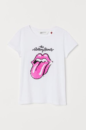 Motif-detail T-shirt - White/Rolling Stones - Kids | H&M GB