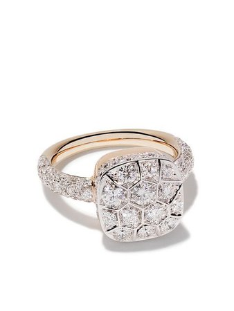Pomellato 18kt rose and white gold Nudo diamond ring $13,450 - Buy Online - Mobile Friendly, Fast Delivery, Price