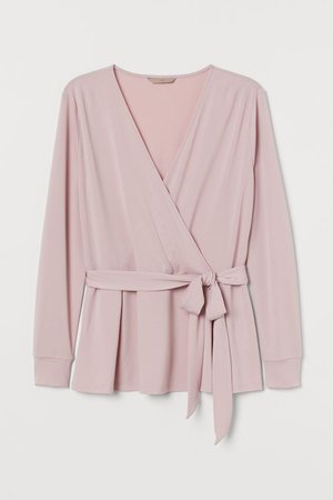 H&M+ Wrapover Top - Light pink - Ladies | H&M US