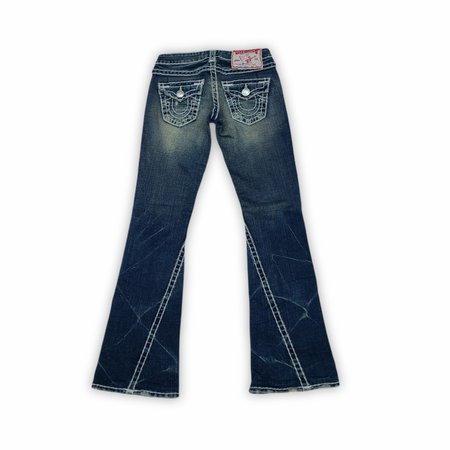true religion vintage contrast stitch flare jeans