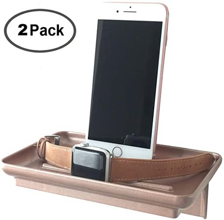 Amazon.com: McLee Creations Wonder Shelf - Small Plastic Bathroom Shelves for Smartphone and Flushable Baby Wipes - Self-Adhesive Wall Mount Cell Phone Holder Stand (2 Pack, Bronze): Home & Kitchen
