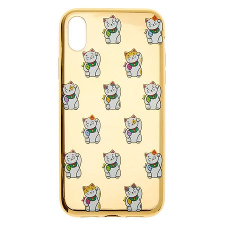 Gold Lucky Cat Phone Case - Fits iPhone XR | Claire's US