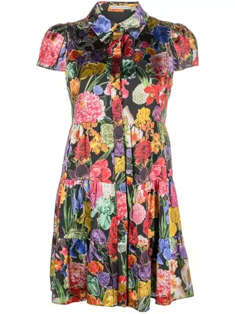 Alice + Olivia short-sleeve floral-print Dress - Farfetch