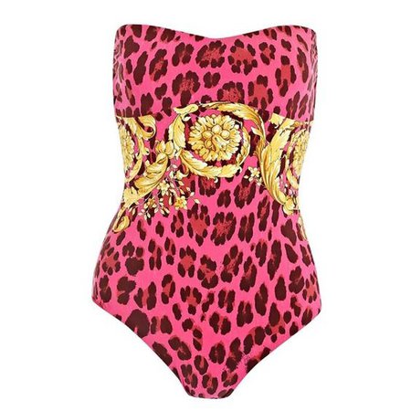 versace hot pink leopard swimsuit