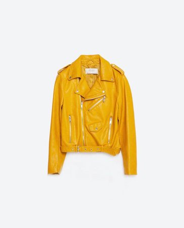 Zara Yellow Faux Leather Jacket