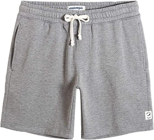 maamgic Men's Fleece Pajama Flat Front Shorts 9" Casual Shorts Athletic Jogger Pocket Sportswear Short at Amazon Men’s Clothing store