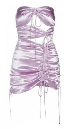 purple satin silk mini dress strapless