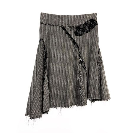 y2k preppy goth tweed lace midi skirt Lovely grey... - Depop