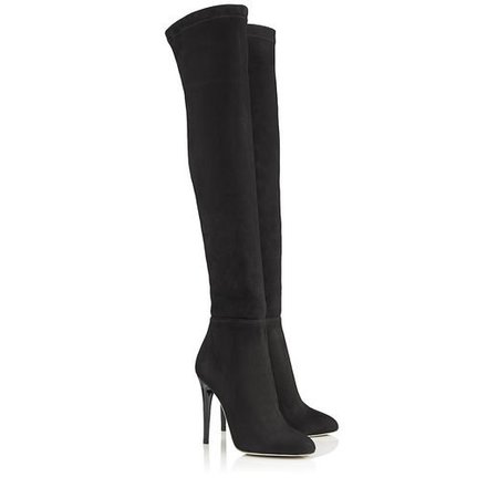 Black Suede and Stretch Suede Over the Knee Boots | Turner | Autumn Winter 14 | JIMMY CHOO
